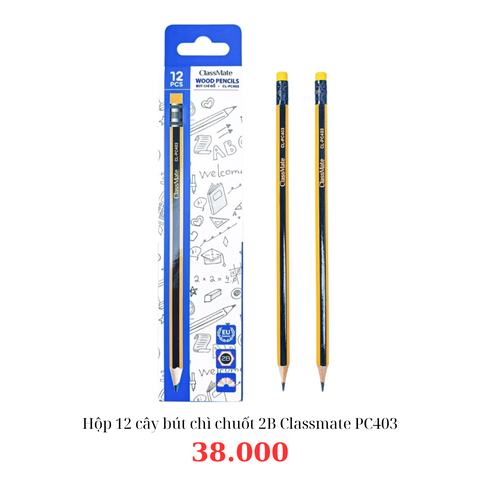 Hộp 12 cây bút chì chuốt 2B Classmate PC403