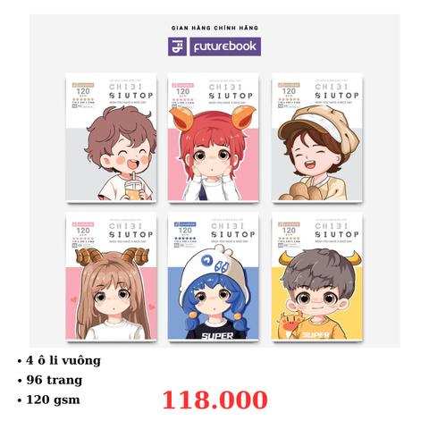 Lốc 10 quyển tập HS Futurebook Chibi 96 trang