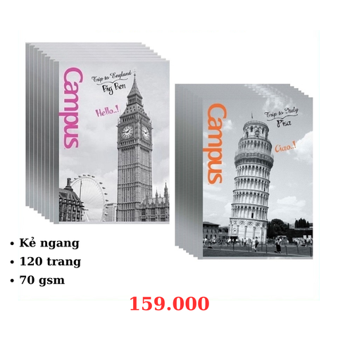 Lốc 10 quyển tập SV Campus LANDSCAPE BLAS 120 trang
