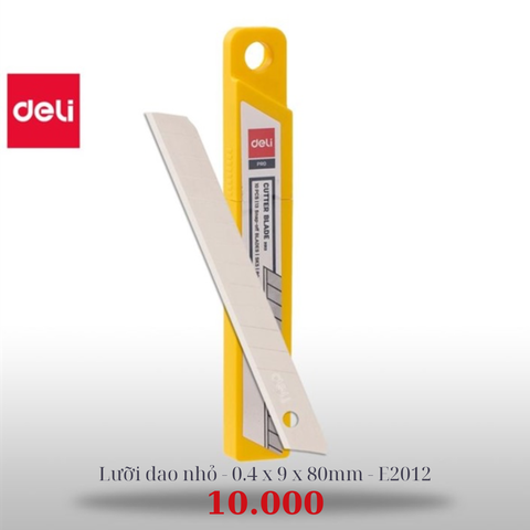 Lưỡi dao nhỏ Deli E2012 (0.4 x 9 x 80mm)
