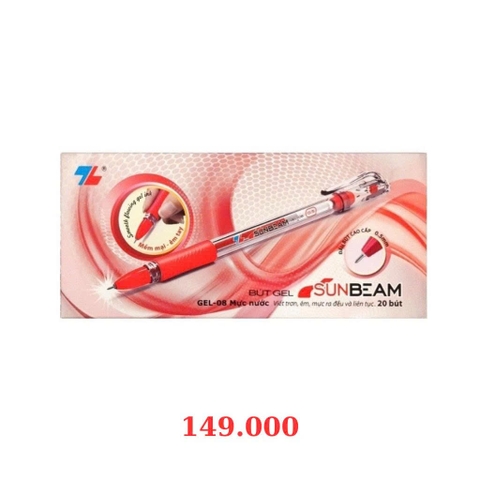 Bút gel GEL-08 hộp 20 cây - Đỏ