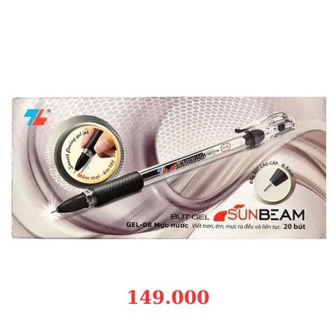 Bút gel GEL-08 hộp 20 cây - Đen