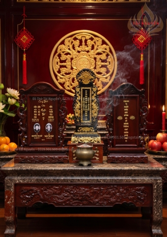 Bộ bài vị thờ Thổ Công, Bà Cô - Ông Mãnh và Gia Tiên 1