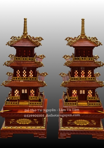 Đèn Tháp Vuông 3 Tầng