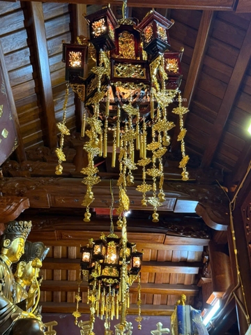 Đèn chùm gỗ hương