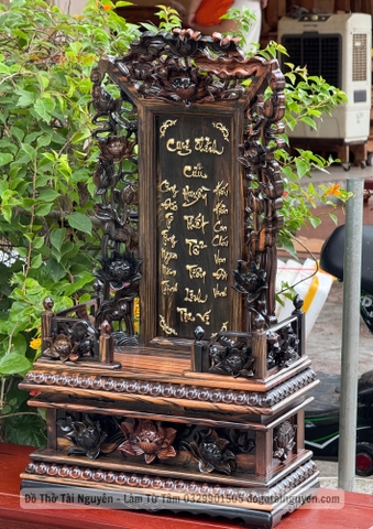 Bài vị hoa sen (Gỗ Mun)