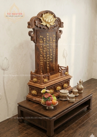 Bài vị Thổ Công và Cộng Đồng Gia Tiên ( Gỗ Ngọc Am thơm)