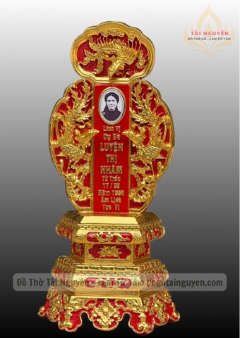 Bài vị song phụng đục kênh bong