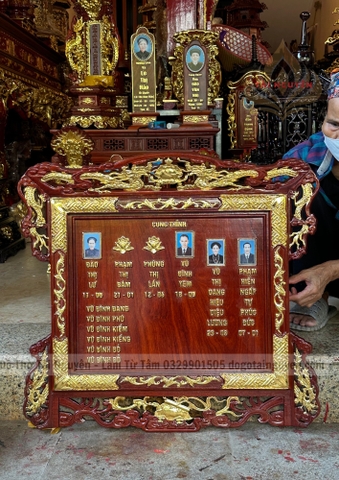 Bài vị treo (mẫu Tứ Linh)