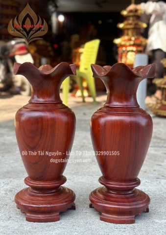 Lục Bình Gỗ Gõ đỏ cao 41cm