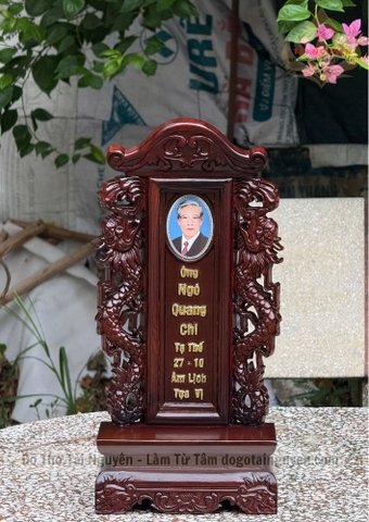 Bài vị song long (gắn ảnh men sứ)