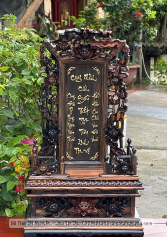 Bài vị hoa sen (Gỗ Mun)