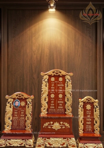 Bộ bài vị song phụng & hổ phù