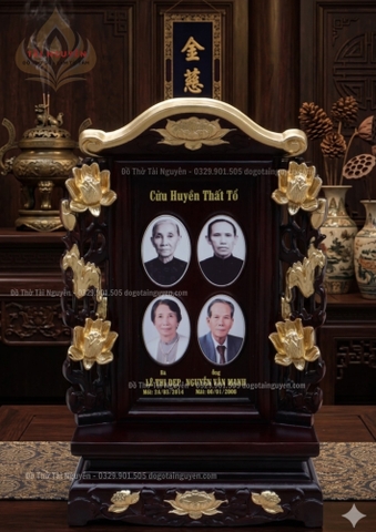 Bài vị HOA SEN ( Chung cho 4 gia tiên)