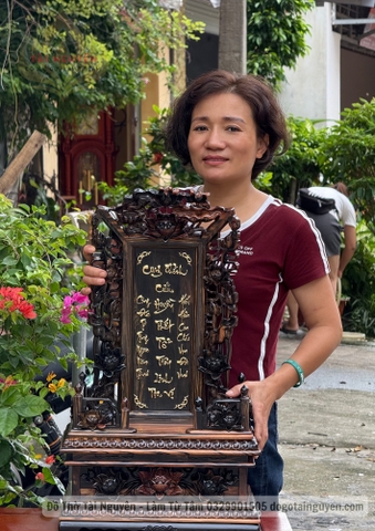 Bài vị hoa sen (Gỗ Mun)