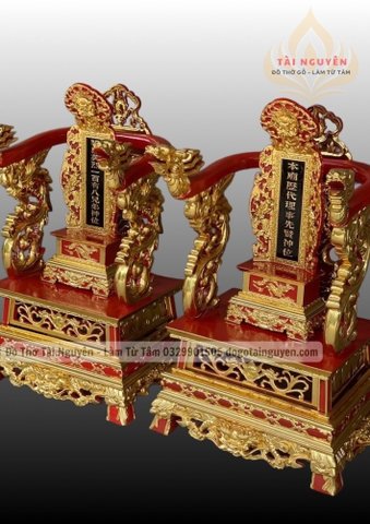 Ngai Thờ gỗ gụ - vách đặc sơn son thếp vàng