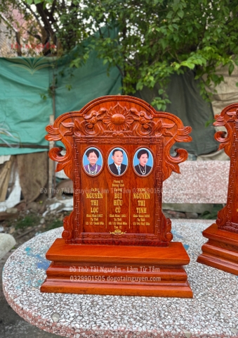 Bài vị 3 ảnh sứ ( thân nguyên khối)