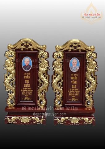 Bài vị song long ngự sen