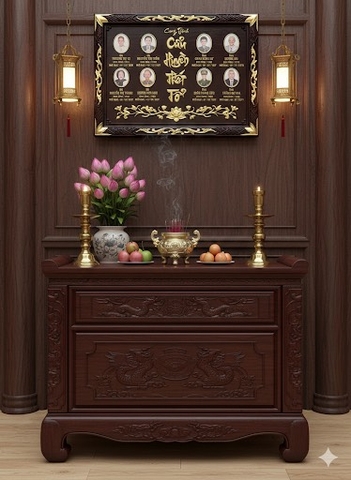 Khung thờ chung cho nhiều gia tiên