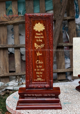 Bài vị gỗ trắc - Thân nguyên khối