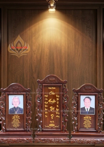 Bộ bài vị song phụng ngự sen