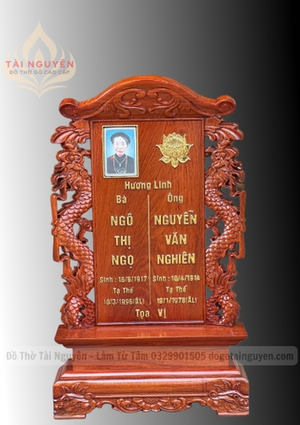 Bài vị song long gắn 2 ảnh