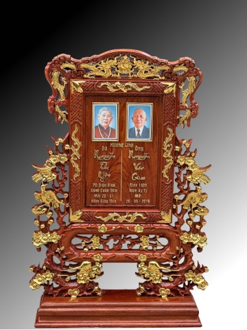 Bài vị chạm hoa mai 2 ảnh