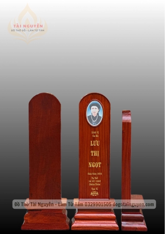 Bài vị trơn gắn ảnh men sứ (thân dày 3cm)