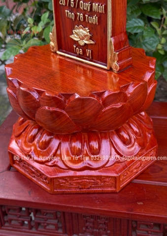 Bài vị gắn đế hoa sen nguyên khối