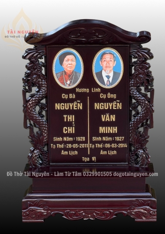 Bài vị song long cao 61 rộng 41