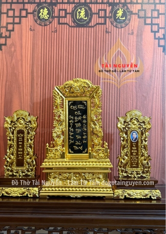 Bộ bài vị gia tiên sơn son thếp vàng