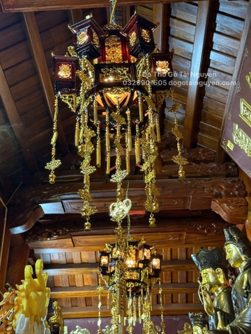 Đèn chùm gỗ hương