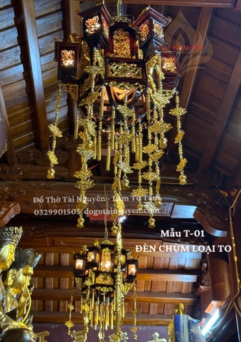 Đèn chùm gỗ hương