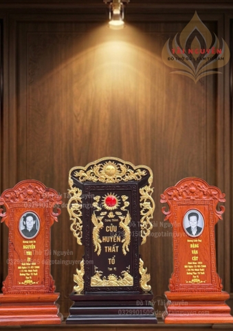 Bài vị song phụng trầu nguyệt