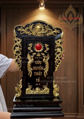 Bài vị song phụng trầu nguyệt