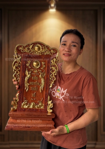 Bài vị song phụng trầu nguyệt
