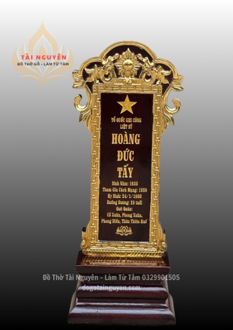 Bài vị liệt sỹ (thân bài vị dày trên 3cm nguyên khối)