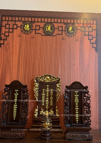 Bộ bài vị thờ Thổ Công, Gia Tiên, Bà cô ông mãnh