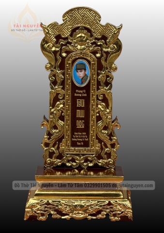 Bài vị cuốn thư gắn ảnh