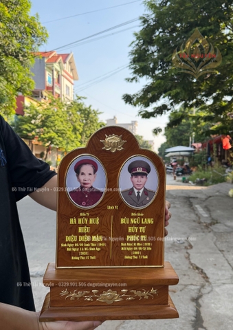 Bài vị thờ song thân ( GỖ NGỌC AM)