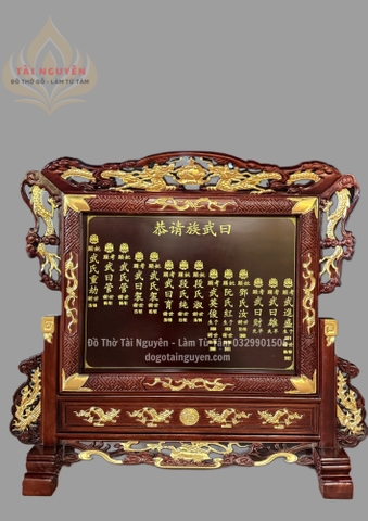 Khung thờ chung nhiều gia tiên (mẫu tứ linh)