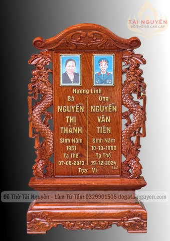 Bài vị song long gắn 2 ảnh