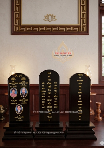 Bộ bài vị thờ Thổ Công, Bà Cô - Ông Mãnh và Gia Tiên 2