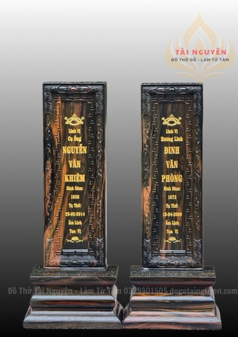 Bài vị thờ gia tiên (gỗ mun)