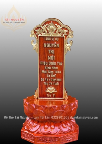 Bài vị gắn đế hoa sen nguyên khối