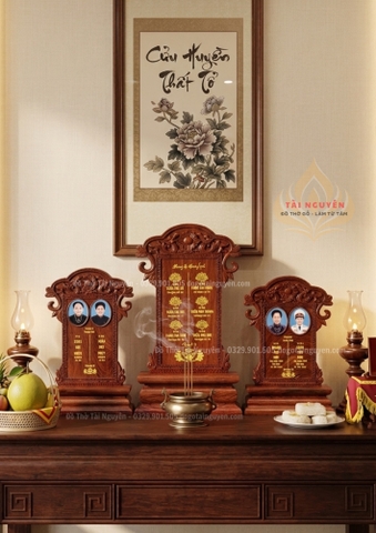 Bộ bài vị Rồng Trầu Ngọc