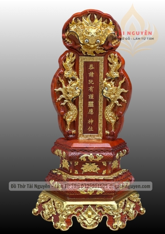 Long vị khắc chữ Hán cao 61 x 35