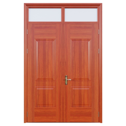 Cửa thép vân gỗ Jagning 2 cánh cân LP-2D-01