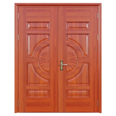 Cửa thép vân gỗ Jagning 2 cánh cân LP-2D-06