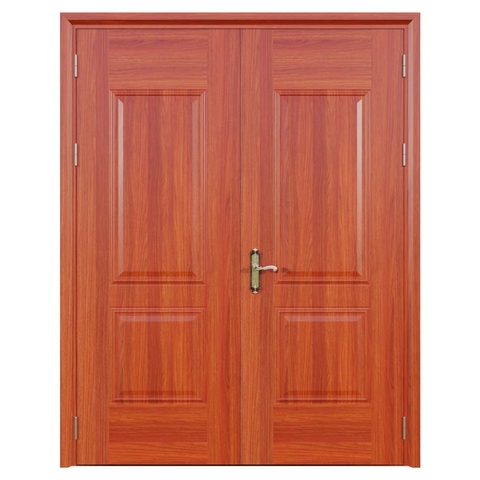 Cửa thép vân gỗ Jagning 2 cánh cân LP-2D-07